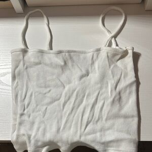 Brandy Melville White Ribbed Camisole